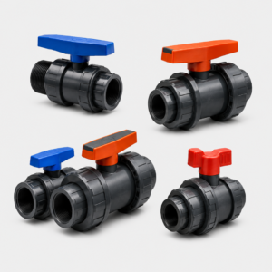 Heavy Duty PVC/PP Ball Valve with T-Handle - High Pressure Water & Fluid Control (1/2" to 2" Sizes)